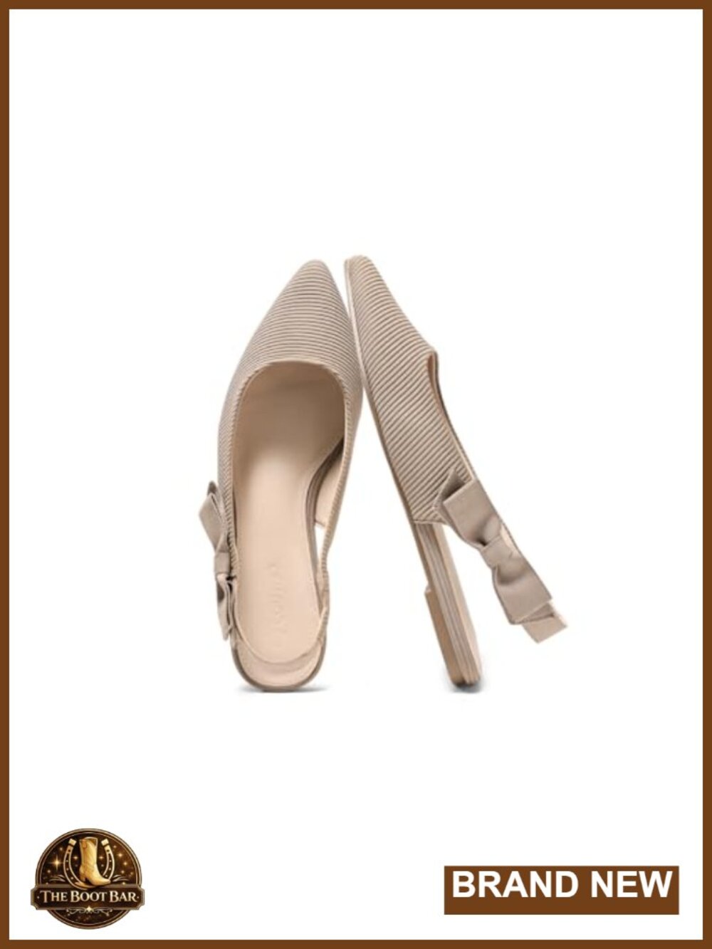 Coutgo Womens Slingback Flats Bow Pointed Closed Toe Dress Shoes Slip On
